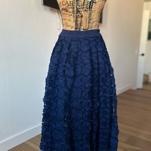 Chic Textured A-Line Skirt in French blue